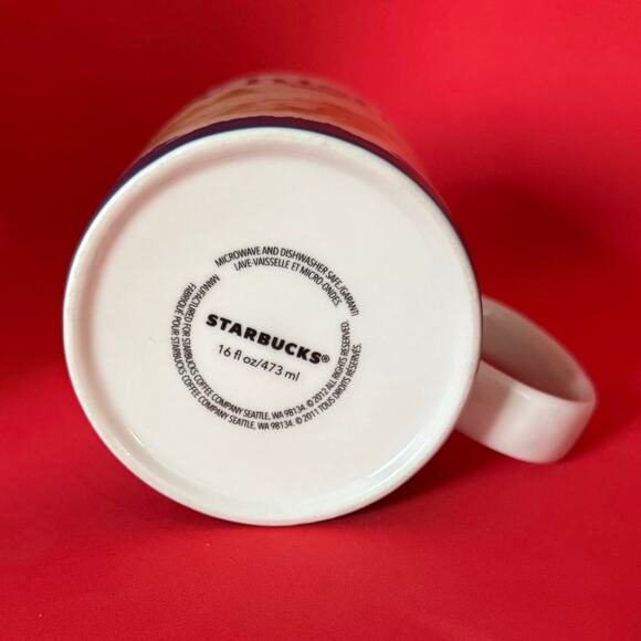 Starbucks Whistler Canada Coffee Mug Global Icon 2012 Tan Blue EUC 16 Oz. - Picture 6 of 10